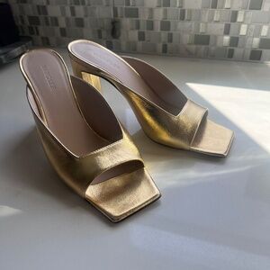 Wandler gold sandals